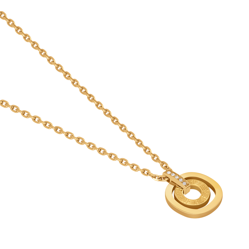 Guy Laroche Kim small gold plated necklace with logo and crystals luxury jewelry Paris Gallery Qatar Available for Online Purchase