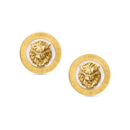 Guy Laroche Leonie gold plated lion earrings with mother of pearl and logo design luxury jewelry Paris Gallery Qatar Shop Now Online