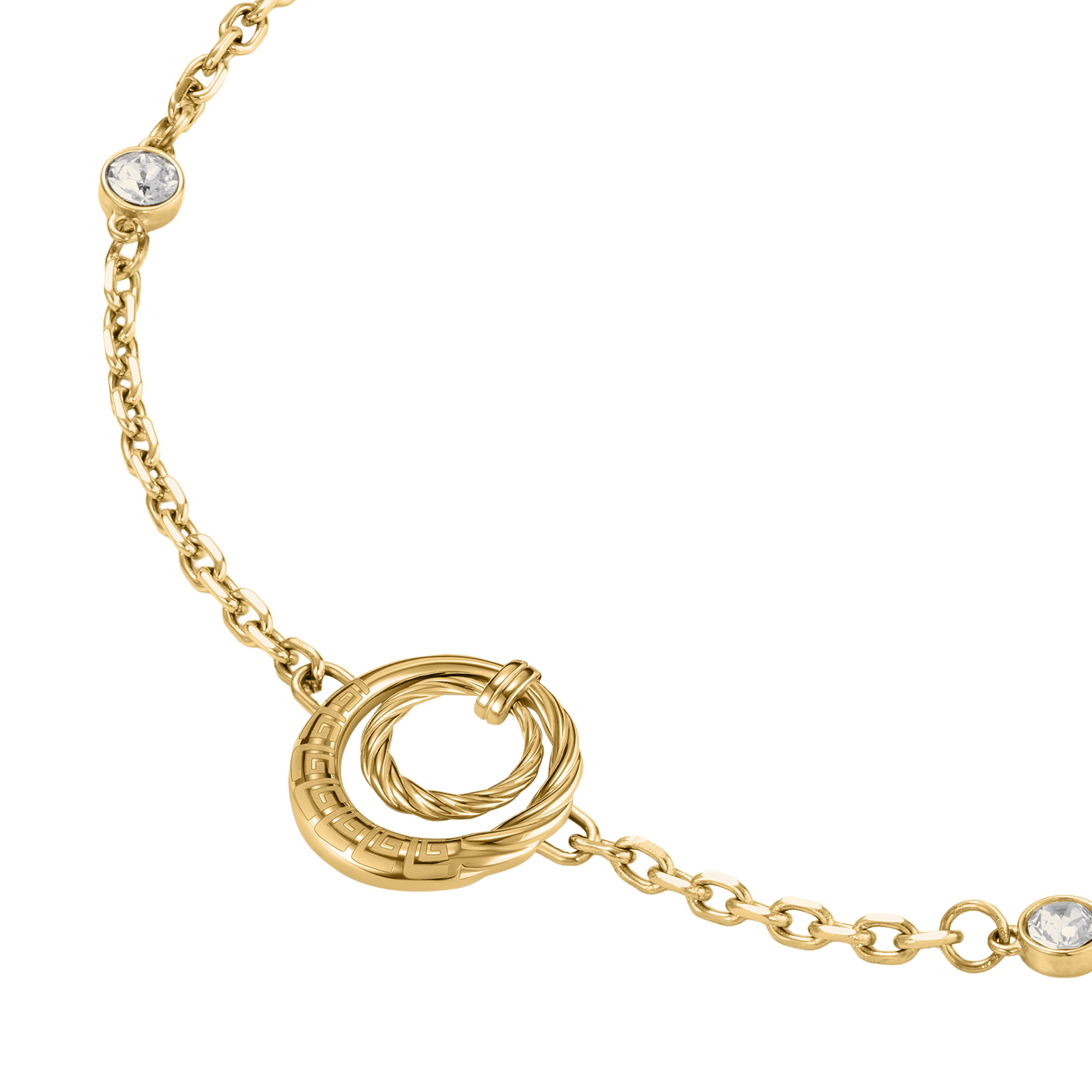 Guy Laroche Mady gold plated bracelet with twisted charm and crystals luxury jewelry Paris Gallery Qatar Order Online Today