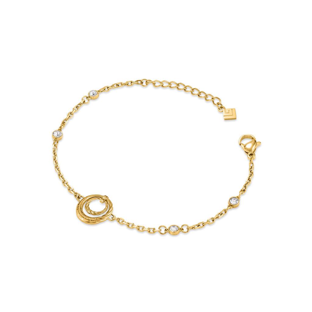 Guy Laroche Mady gold plated bracelet with twisted charm and crystals luxury jewelry Paris Gallery Qatar Order Online Today