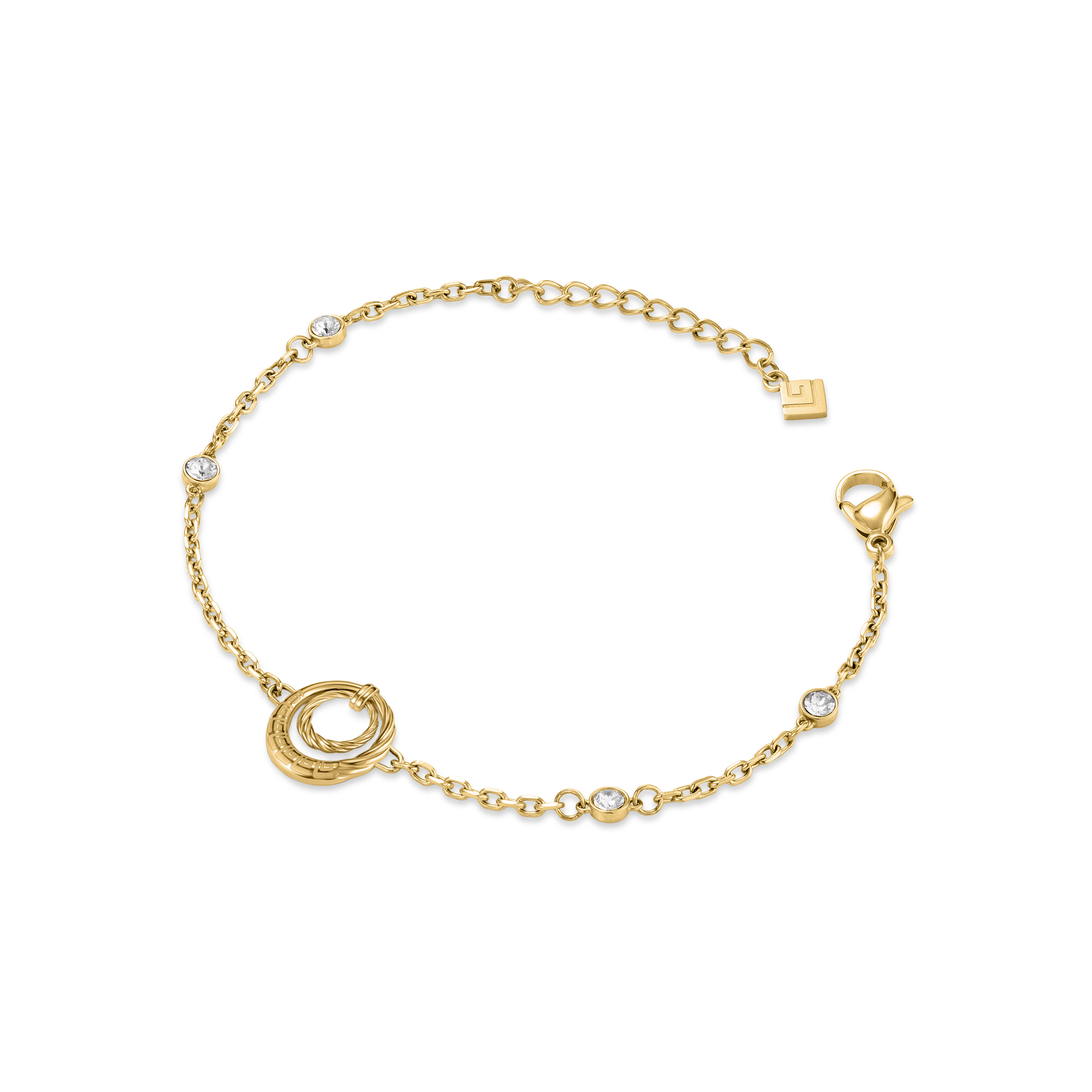 Guy Laroche Mady gold plated bracelet with twisted charm and crystals luxury jewelry Paris Gallery Qatar Order Online Today