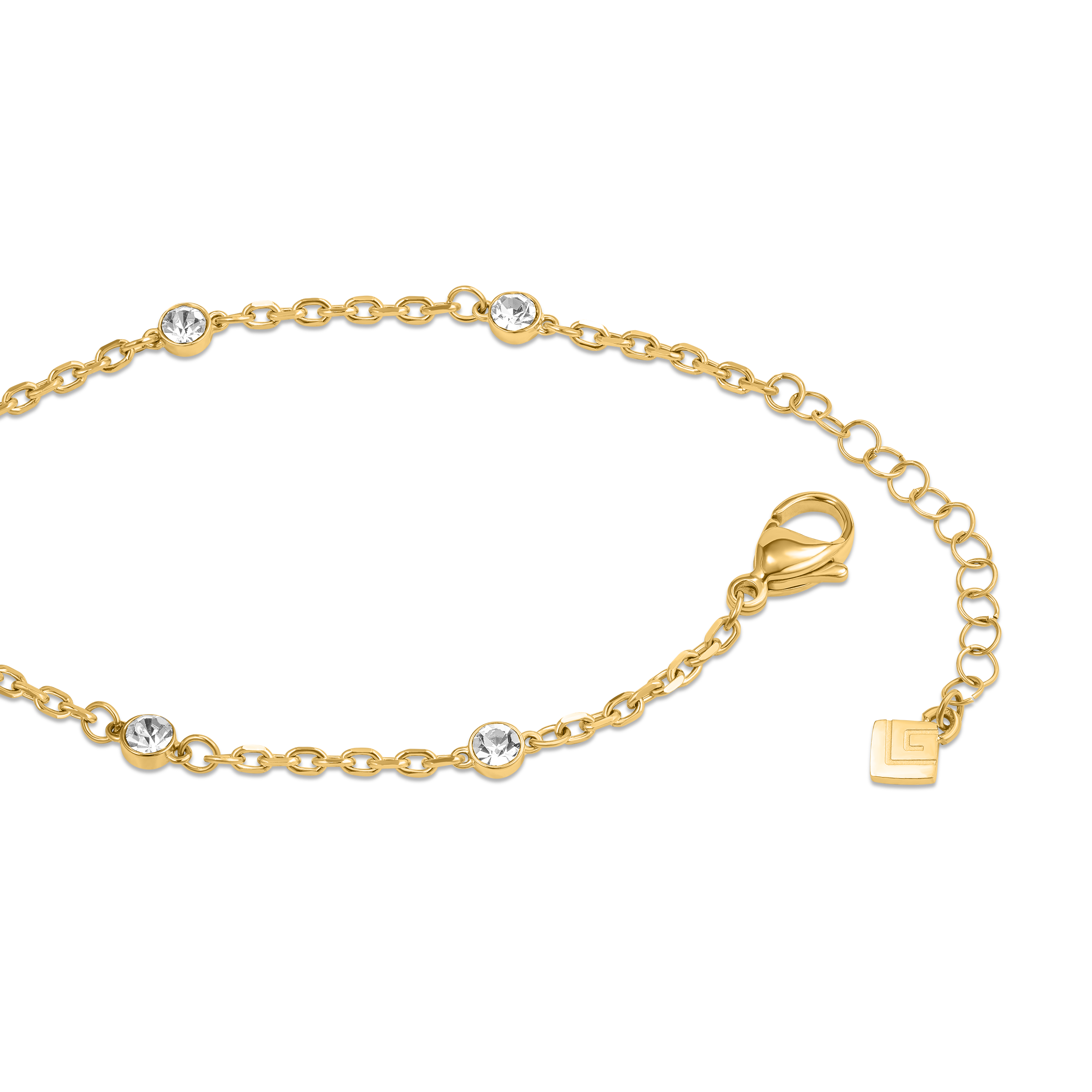 Guy Laroche Mady gold plated bracelet with twisted charm and crystals luxury jewelry Paris Gallery Qatar Order Online Today