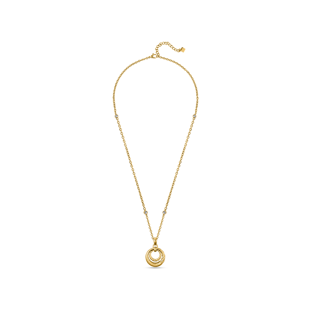 Guy Laroche Mady gold plated necklace with twisted ring and crystals luxury jewelry Paris Gallery Qatar Now Online