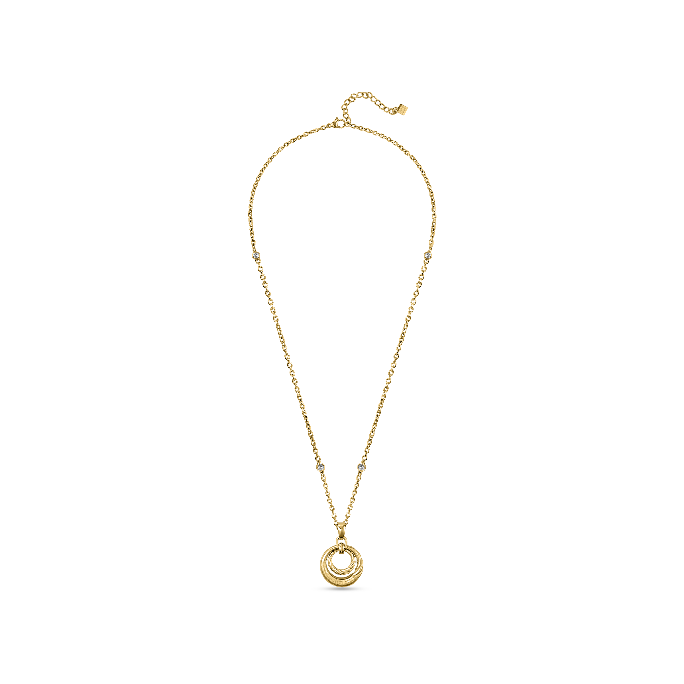 Guy Laroche Mady gold plated necklace with twisted ring and crystals luxury jewelry Paris Gallery Qatar Now Online
