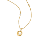Guy Laroche Mady gold plated necklace with twisted ring and crystals luxury jewelry Paris Gallery Qatar Now Online