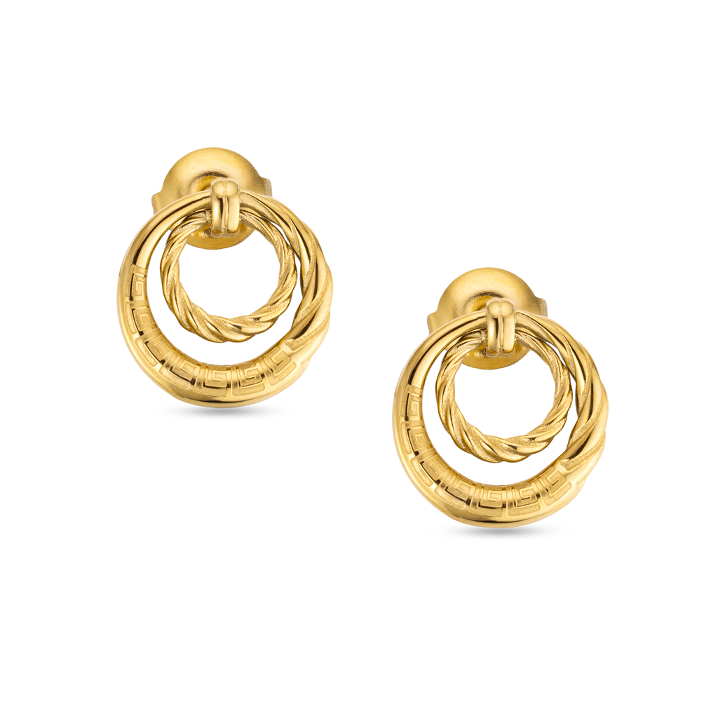Guy Laroche Mady gold plated earrings twisted wire and logo design luxury jewelry Paris Gallery Qatar Find Online Today