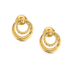 Guy Laroche Mady gold plated earrings twisted wire and logo design luxury jewelry Paris Gallery Qatar Find Online Today