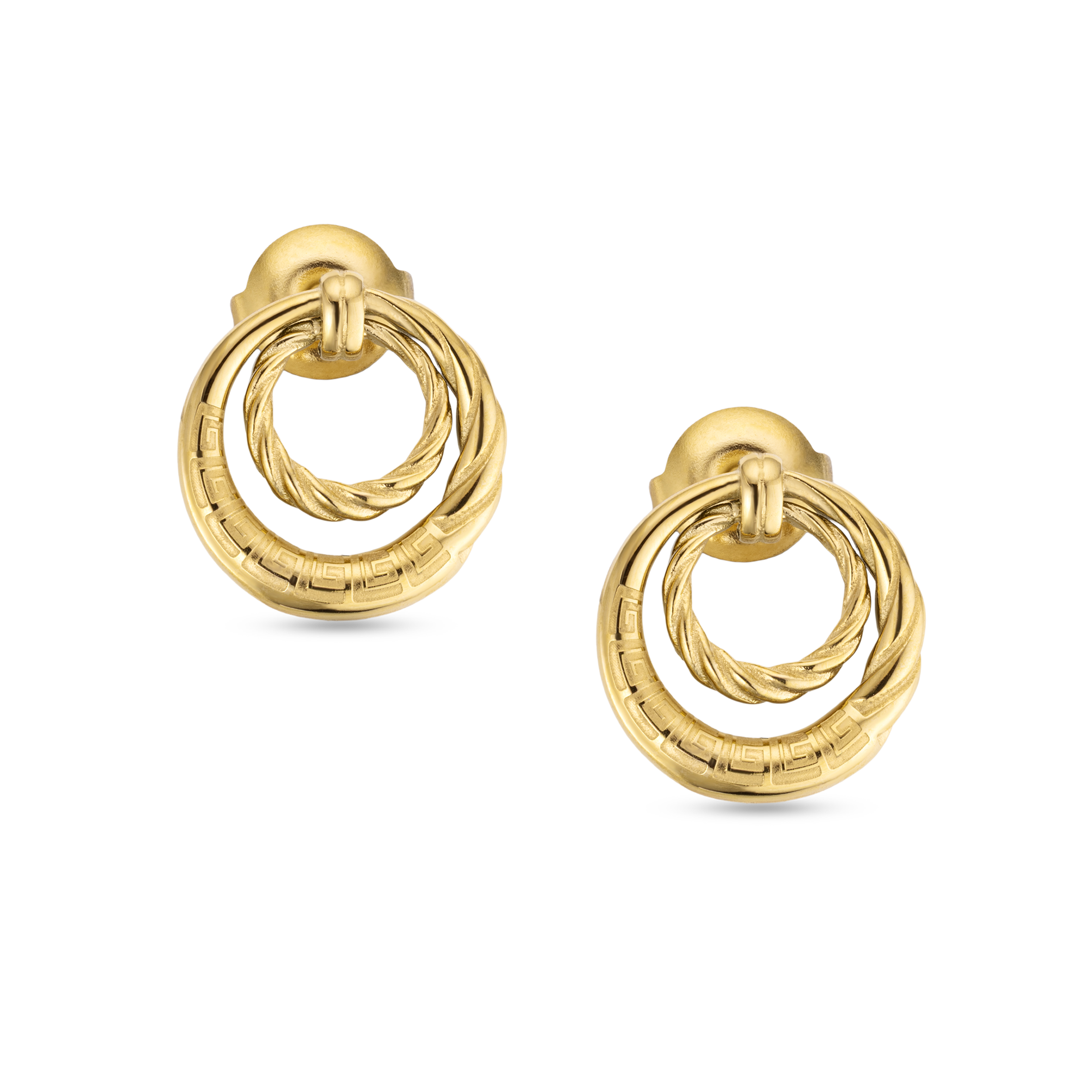 Guy Laroche Mady gold plated earrings twisted wire and logo design luxury jewelry Paris Gallery Qatar Find Online Today
