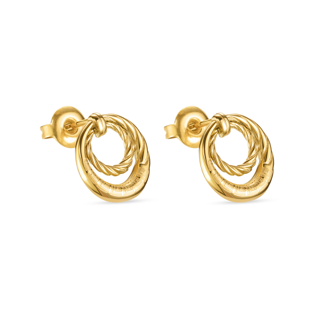 Guy Laroche Mady gold plated earrings twisted wire and logo design luxury jewelry Paris Gallery Qatar Find Online Today