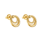 Guy Laroche Mady gold plated earrings twisted wire and logo design luxury jewelry Paris Gallery Qatar Find Online Today