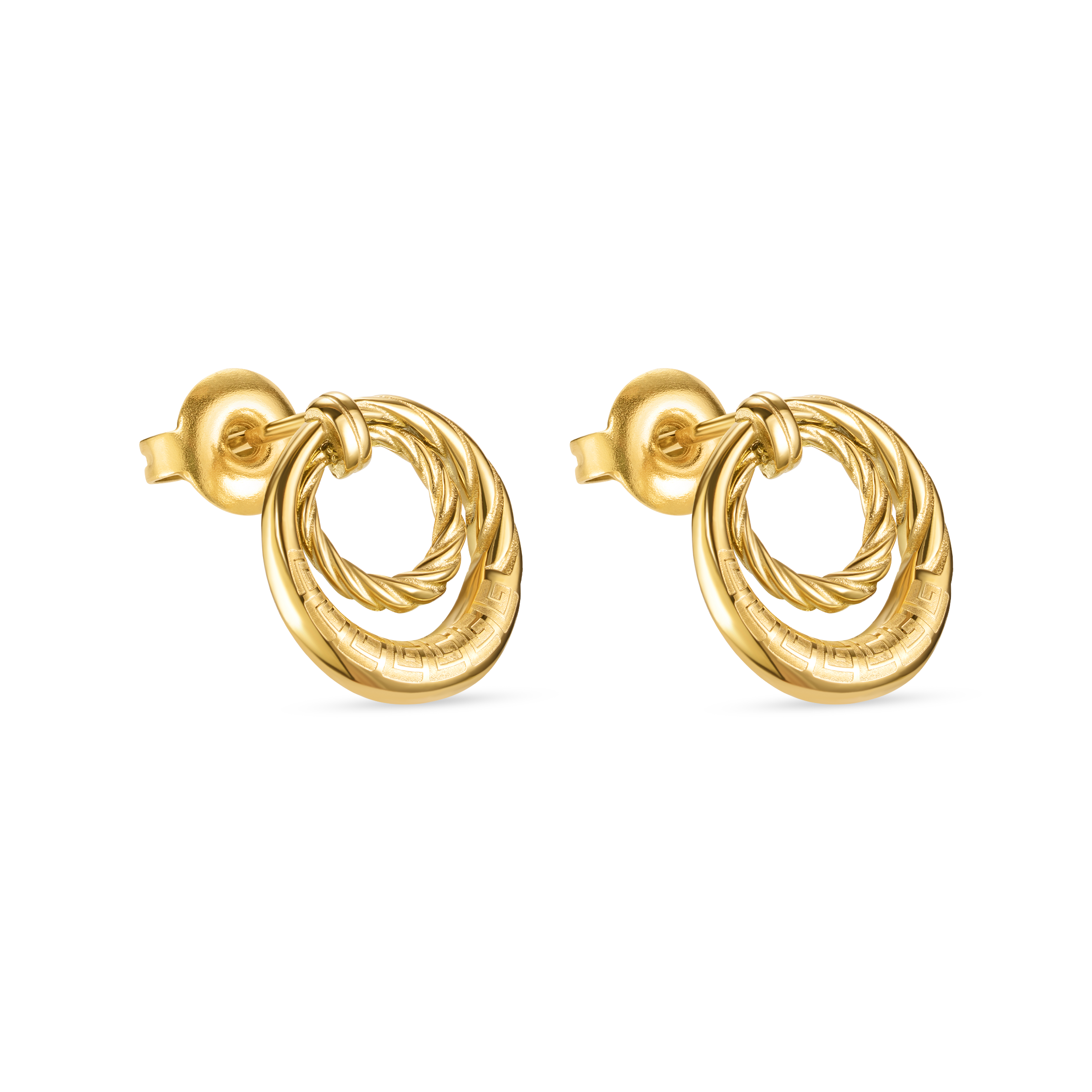 Guy Laroche Mady gold plated earrings twisted wire and logo design luxury jewelry Paris Gallery Qatar Find Online Today