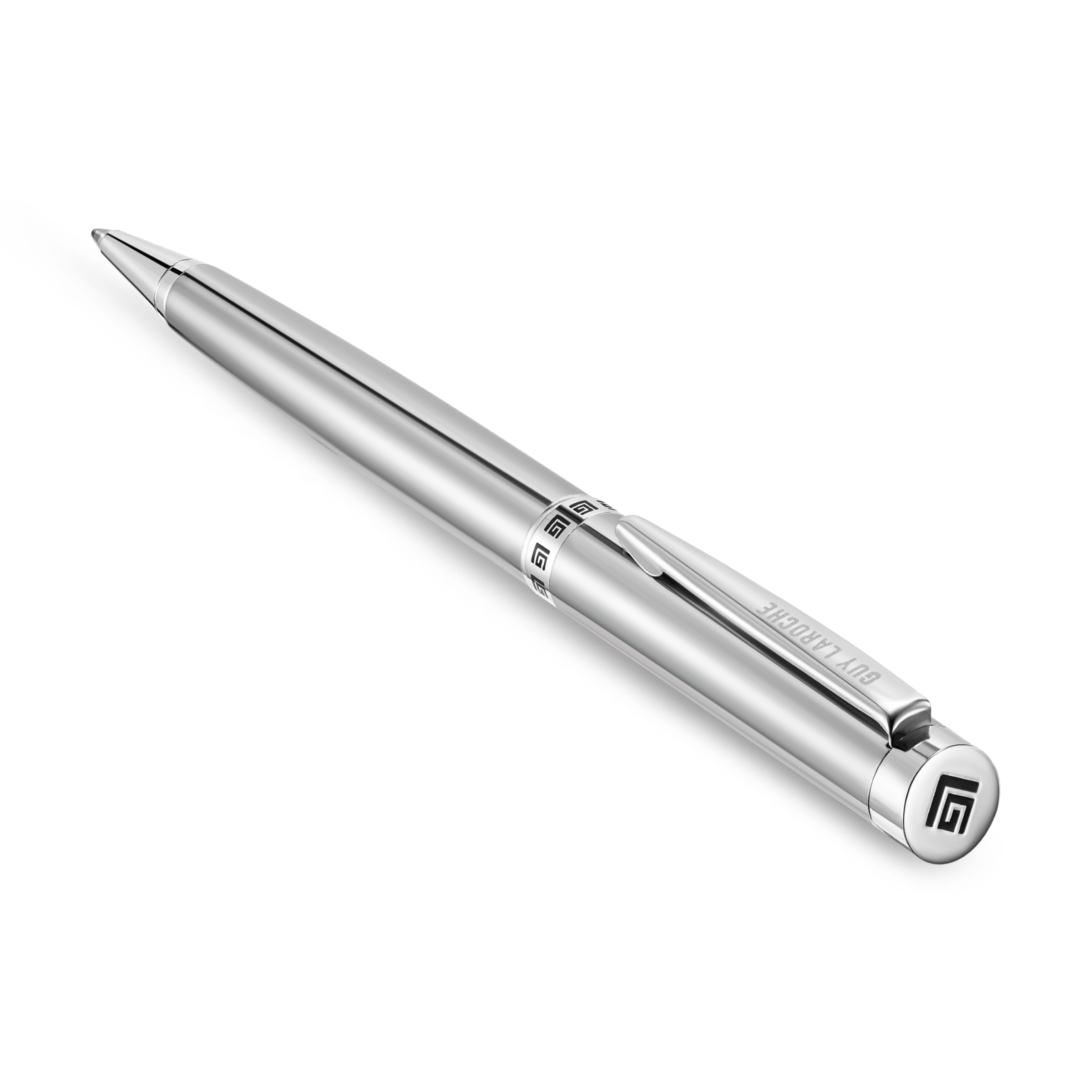 Guy Laroche pen and wallet gift set stainless steel pen black leather wallet men Paris Gallery Qatar Now Online