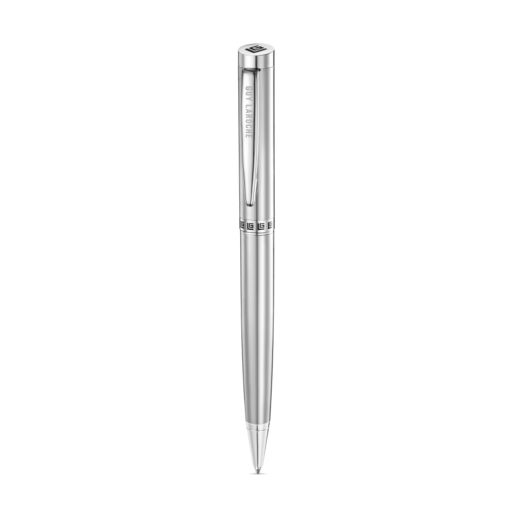 Guy Laroche pen and wallet gift set stainless steel pen black leather wallet men Paris Gallery Qatar Now Online