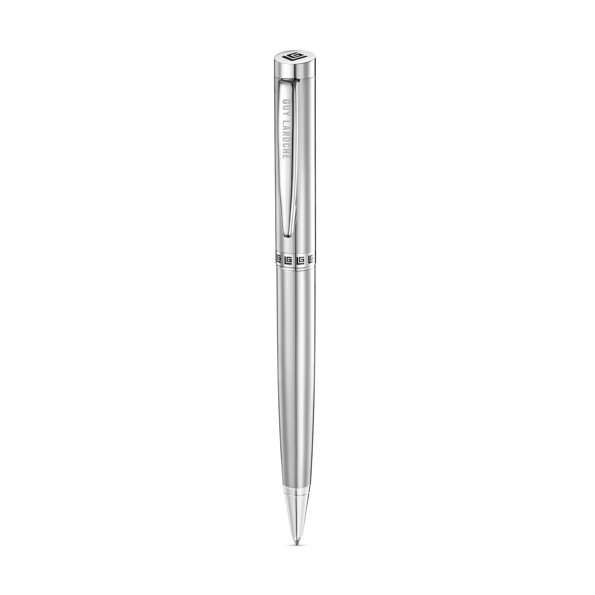 Guy Laroche pen and wallet gift set stainless steel pen black leather wallet men Paris Gallery Qatar Now Online