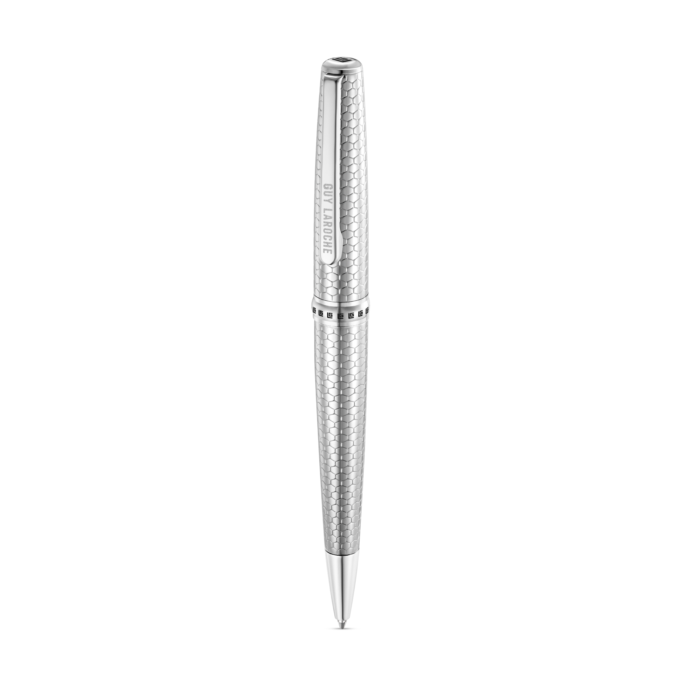 Guy Laroche Romeo stainless steel pen silver textured design luxury writing instrument Paris Gallery Qatar Find Online Today