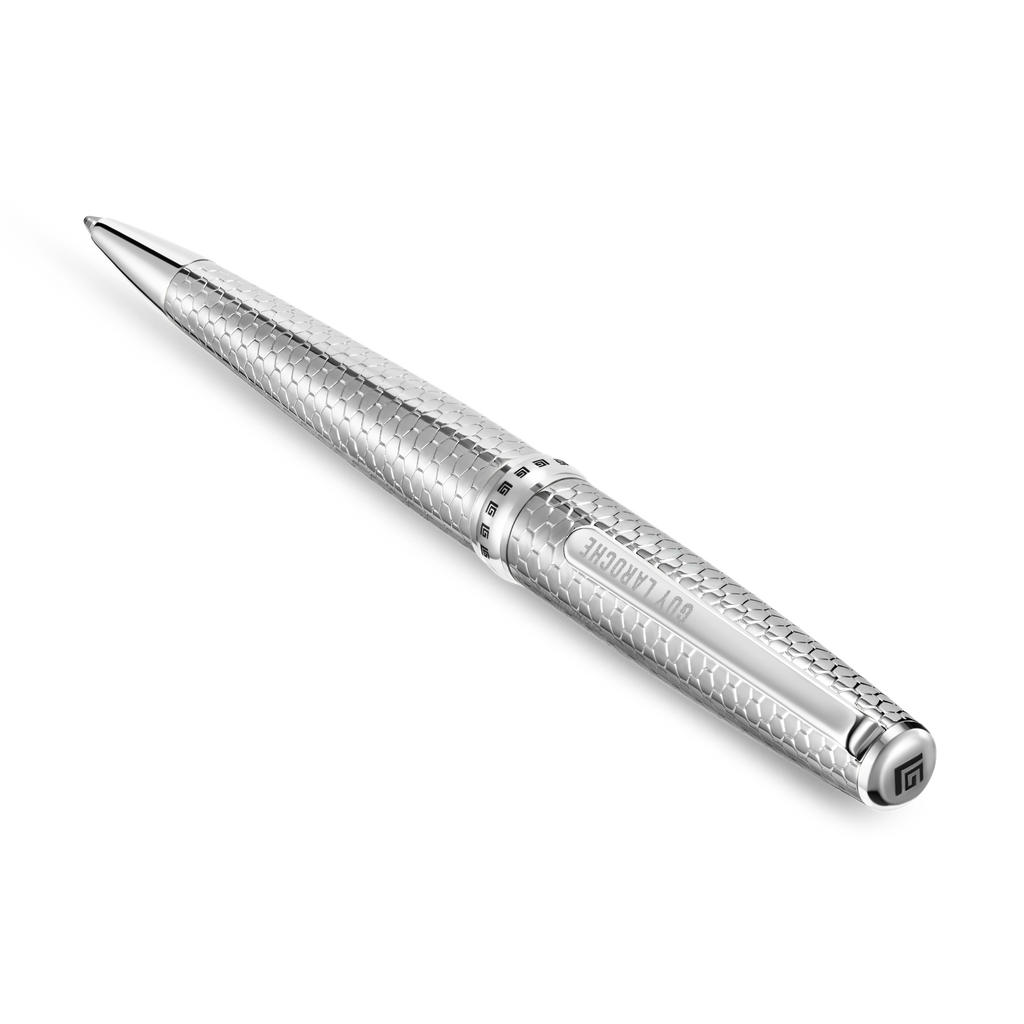 Guy Laroche Romeo stainless steel pen silver textured design luxury writing instrument Paris Gallery Qatar Find Online Today