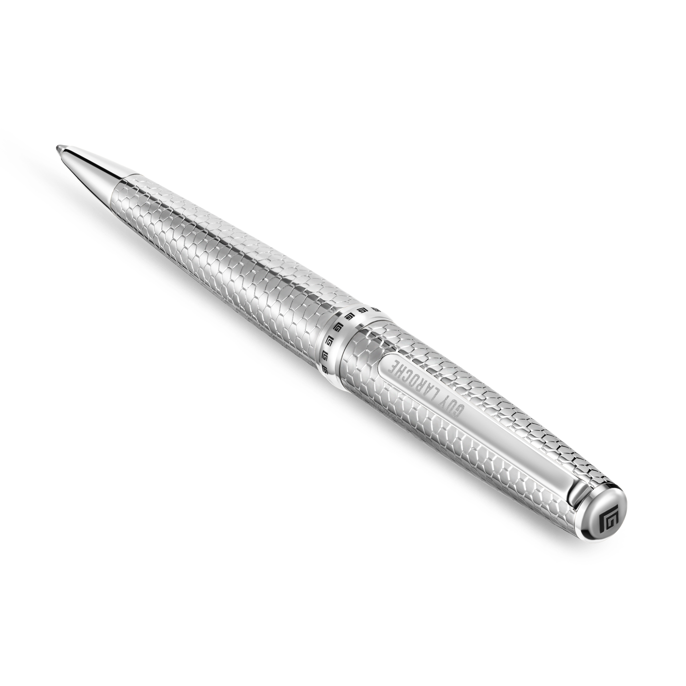 Guy Laroche Romeo stainless steel pen silver textured design luxury writing instrument Paris Gallery Qatar Find Online Today