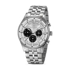 Guy Laroche men's silver chronograph watch stainless steel bracelet embossed dial luxury timepiece Paris Gallery Qatar Shop the Latest Online