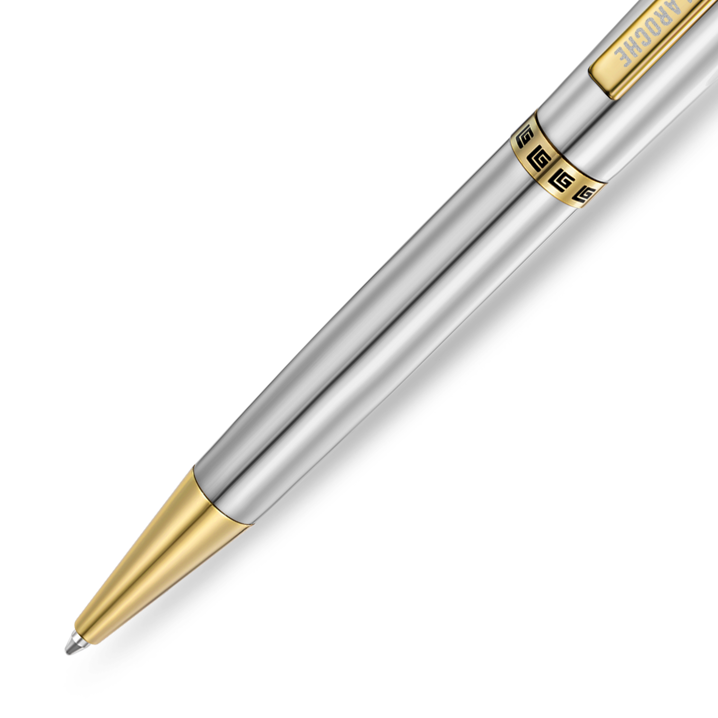 Guy Laroche Vincent stainless steel pen with gold trim luxury ballpoint pen Paris Gallery Qatar Now Online