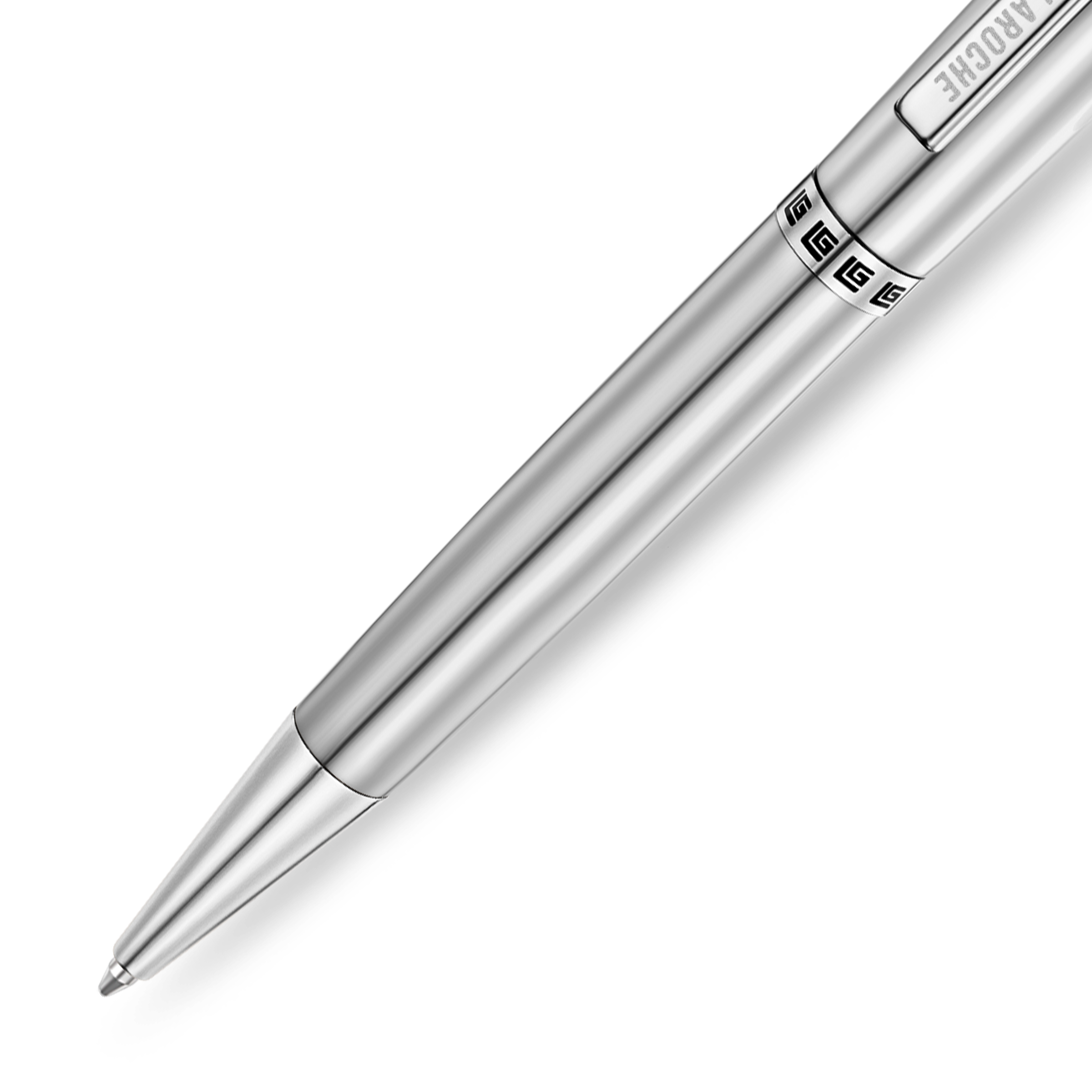 Guy Laroche Vincent stainless steel pen silver luxury writing instrument with logo ring Paris Gallery Qatar Shop the Latest Online