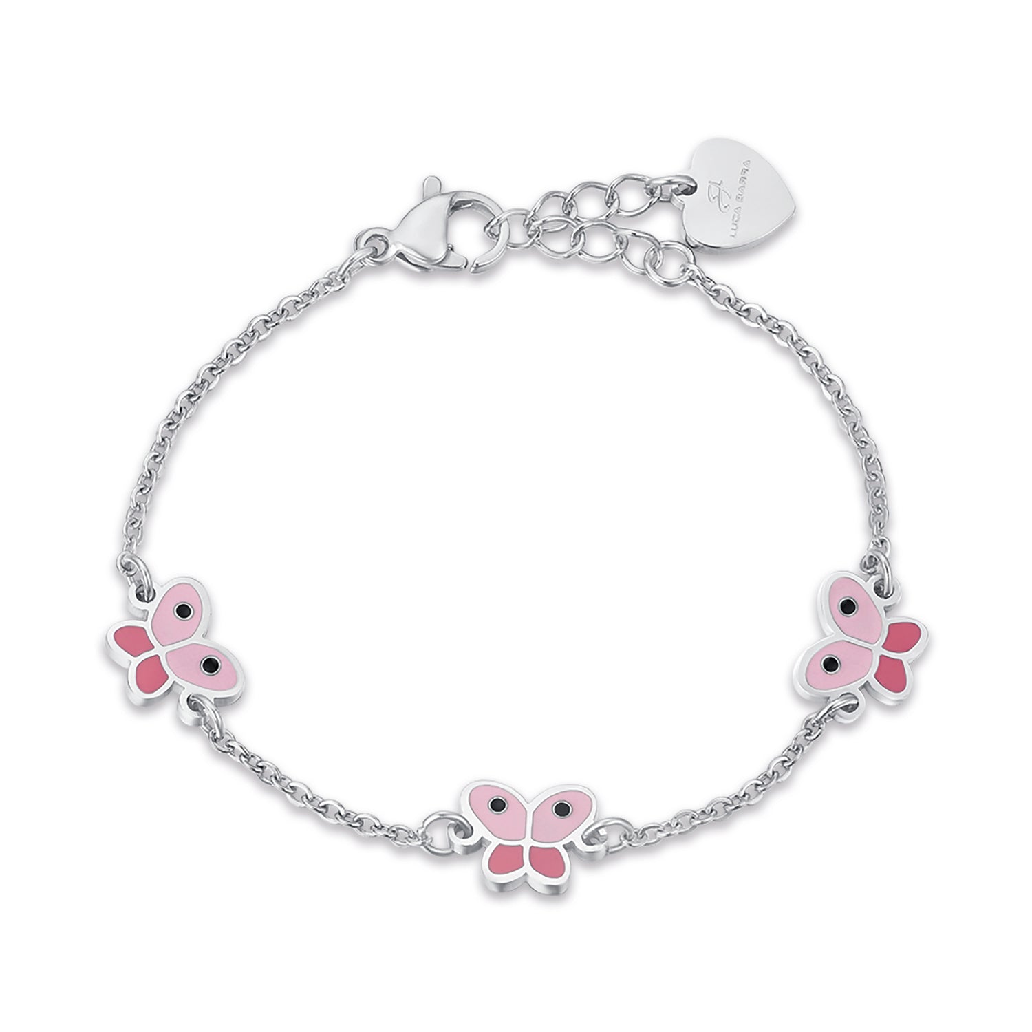 Luca Barra Girl's Steel Bracelet With Butterflies