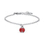 Luca Barra Girl's Steel Bracelet With Ladybug and Red Crystals