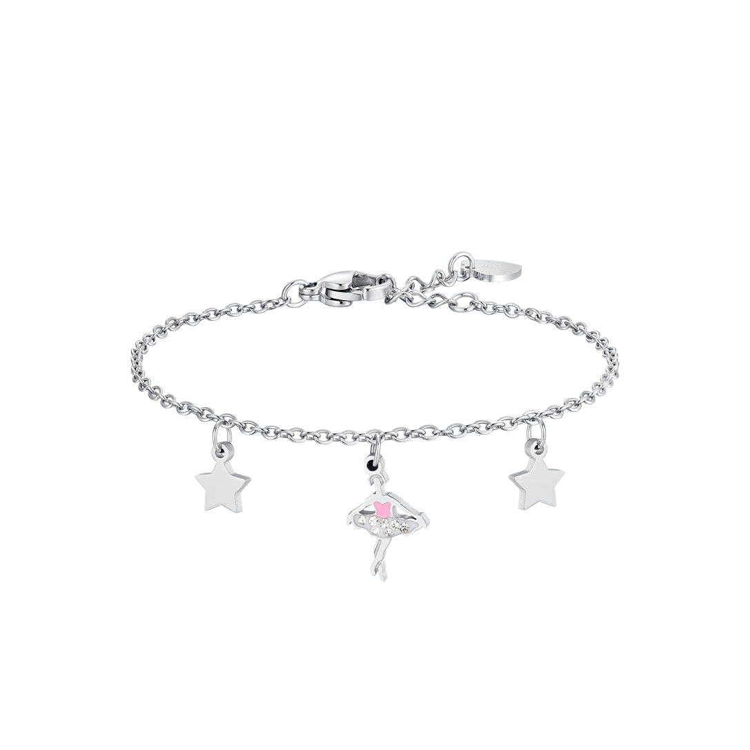 Luca Barra Girl's Steel Bracelet with Dancer