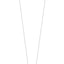 Silver-toned steel necklace with a delicate link chain and a round, faceted purple zircon pendant.