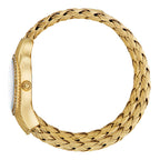 Just Cavalli Twined Ladies Mother-of-pearl dial Braided Yellow Gold-Tone Stainless Steel Watch