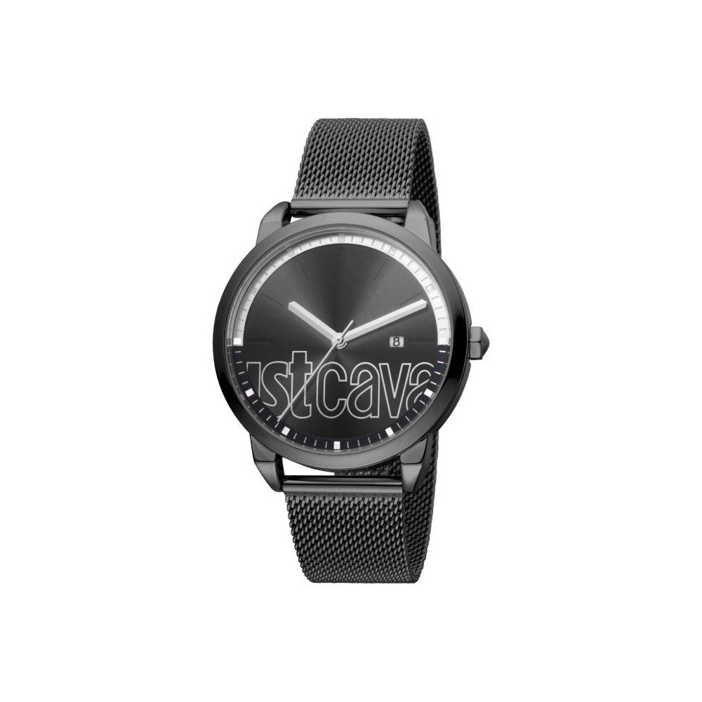 Just Cavalli Men's Watch Black Case & Dial With Black Mesh Bracelet Just Cavalli Men's Watch Black Case & Dial With Black Mesh Bracelet