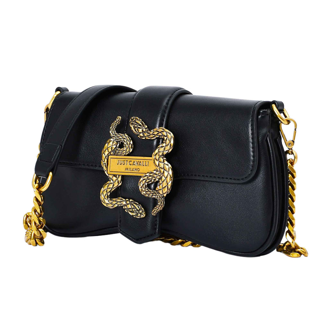 Just Cavalli Women's Black Crossbody Bag in Calfskin