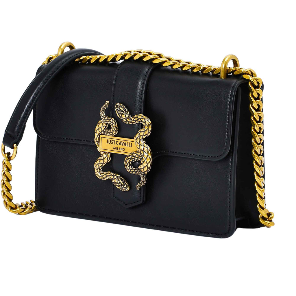 Just Cavalli Women's Black Crossbody Bag in Calfskin