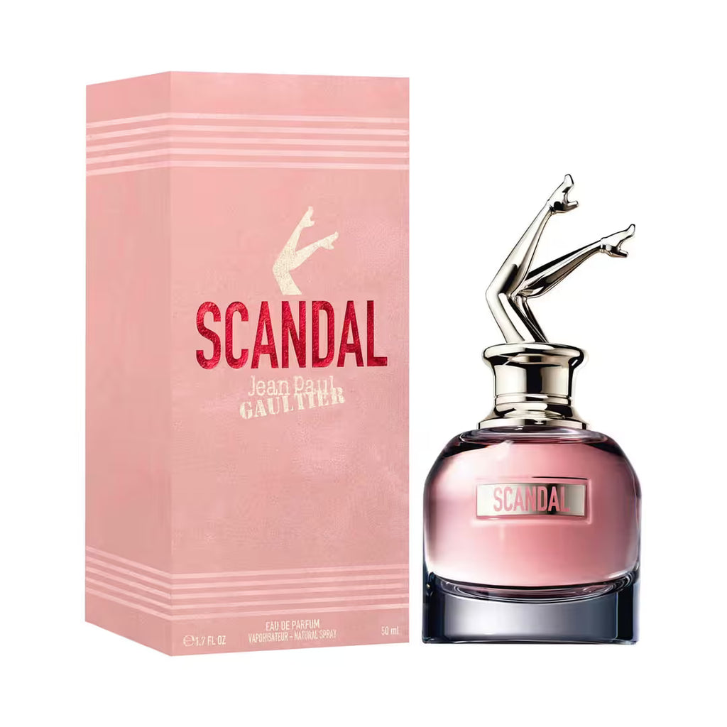 Jean Paul Gaultier Scandal Eau de Parfum 50ml women's fragrance bottle with signature golden legs cap