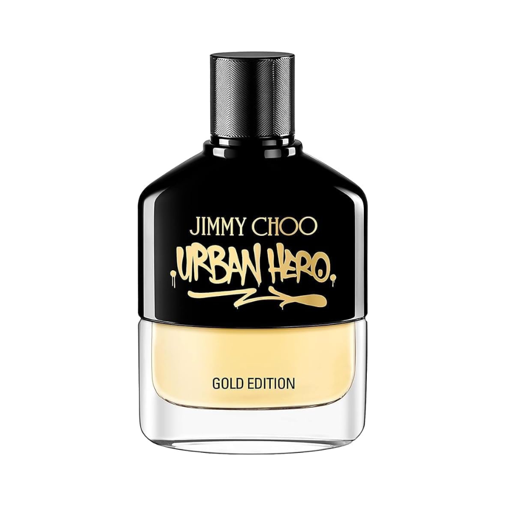 Jimmy Choo Urban Hero Gold Edition Eau de Parfum 100ml men’s luxury fragrance bottle