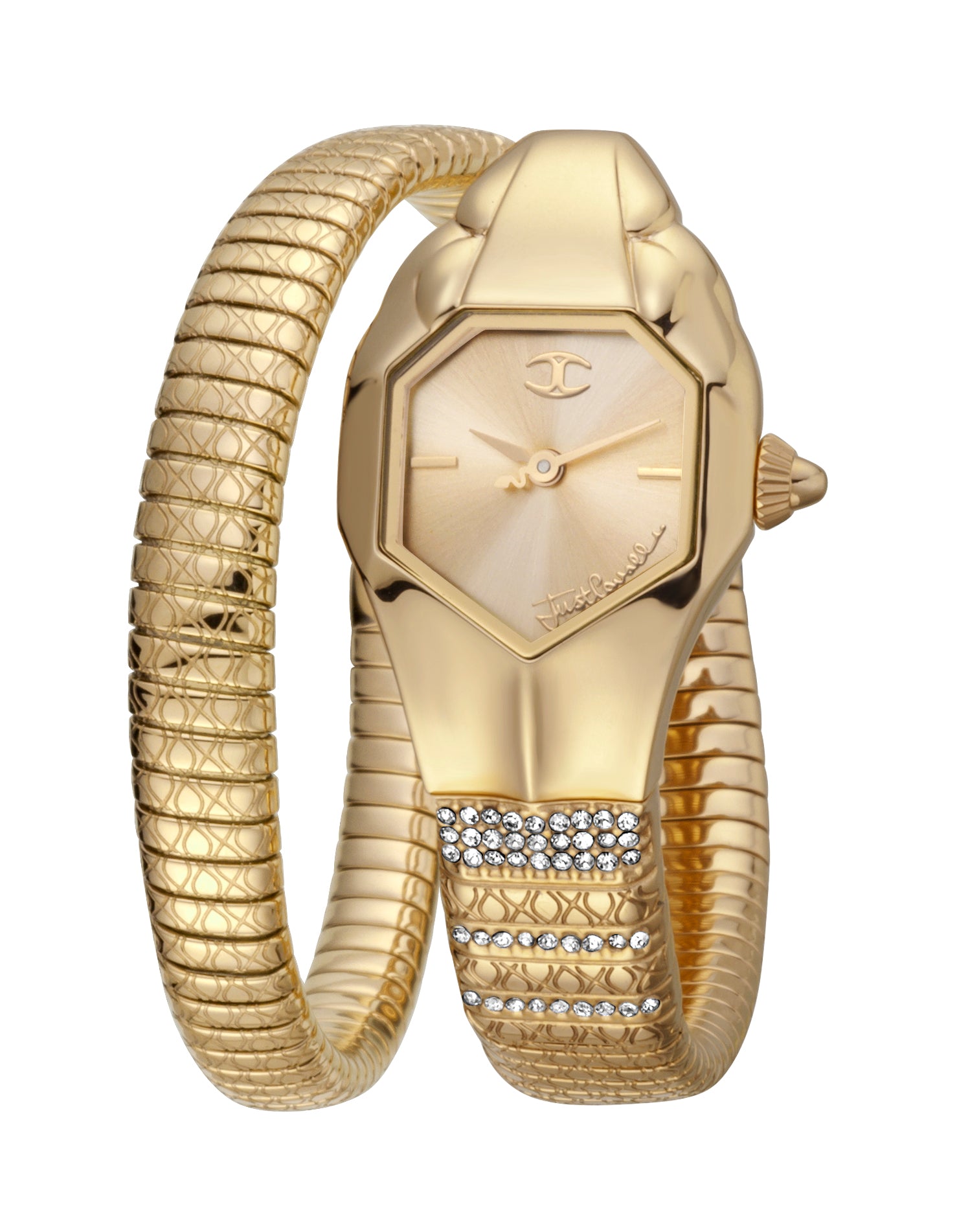 Just Cavalli Women's Gold Snake Watch with Champagne Dial