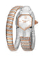 Just Cavalli Women's Silver & Rose Gold Snake Watch with Silver Dial and crystal details — Available Online Today.