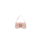 Just Cavalli women's black quilted shoulder bag featuring signature gold-tone snake clasp and elegant shoulder strap – Available at Blue Salon Qatar