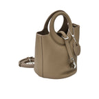 Karisma Women’s Structured Leather Bucket Bag with Circular Handle