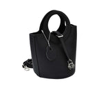 Karisma Women’s Structured Leather Bucket Bag with Circular Handle