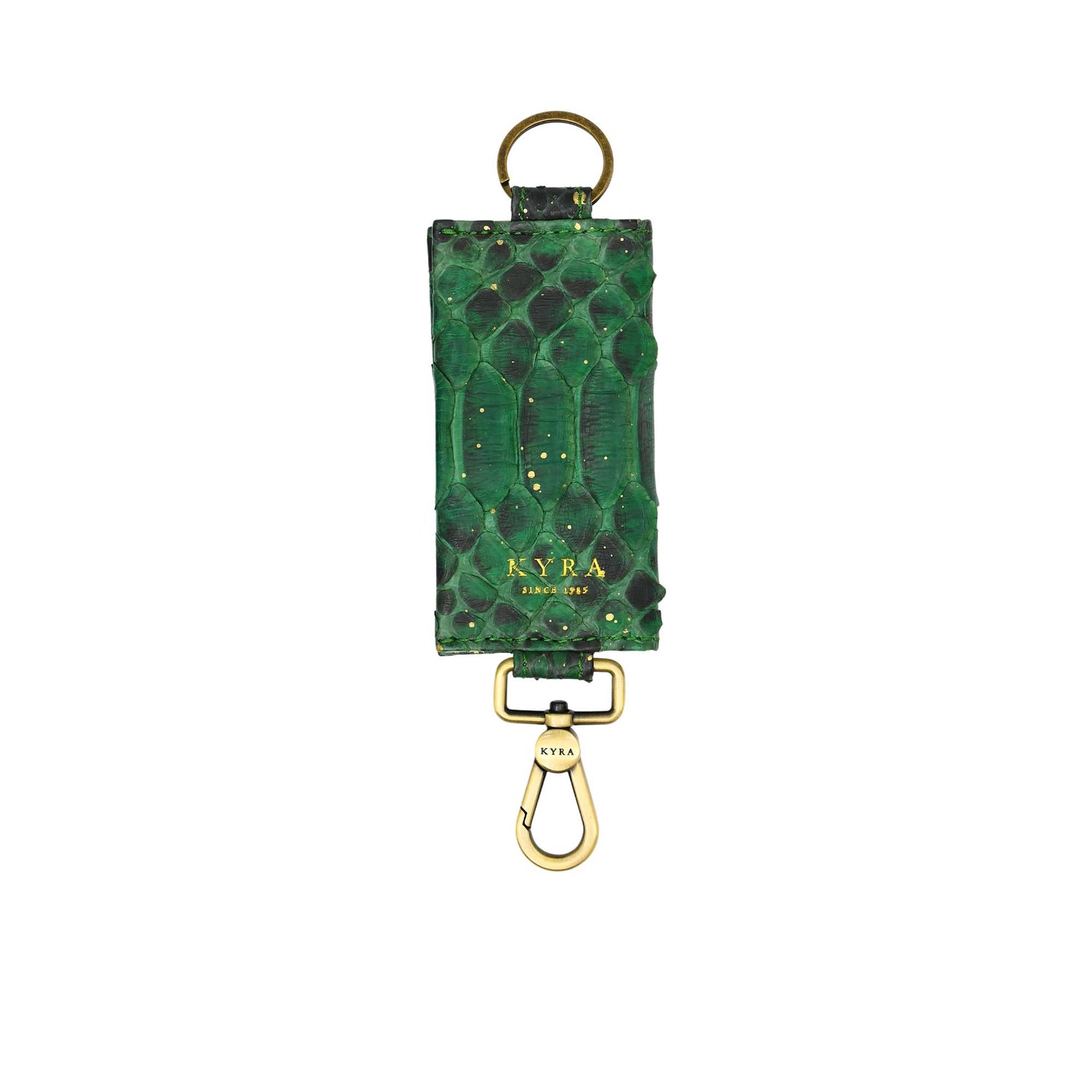 Kyra Women's Green/Black Leather Key Car Holder Kyra Women's Green/Black Leather Key Car Holder