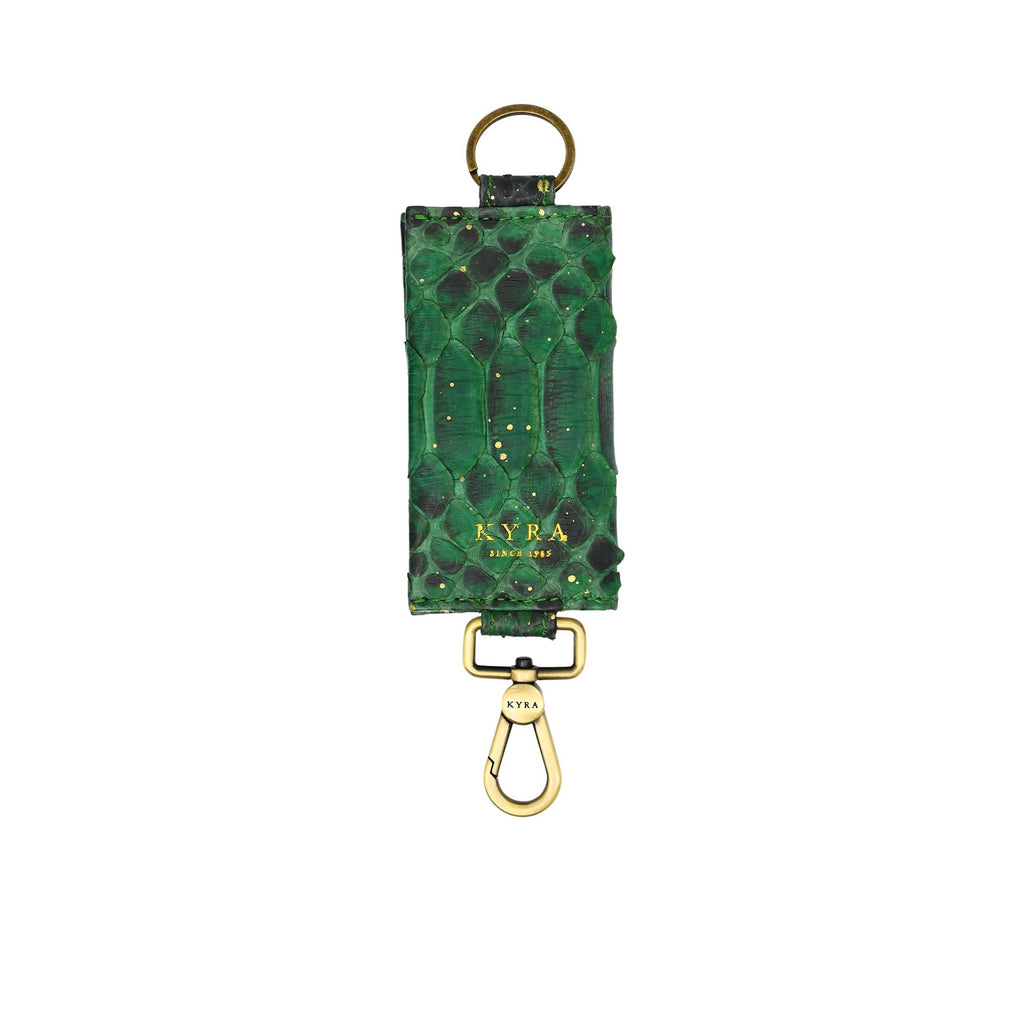 Kyra Women's Green/Black Leather Key Car Holder