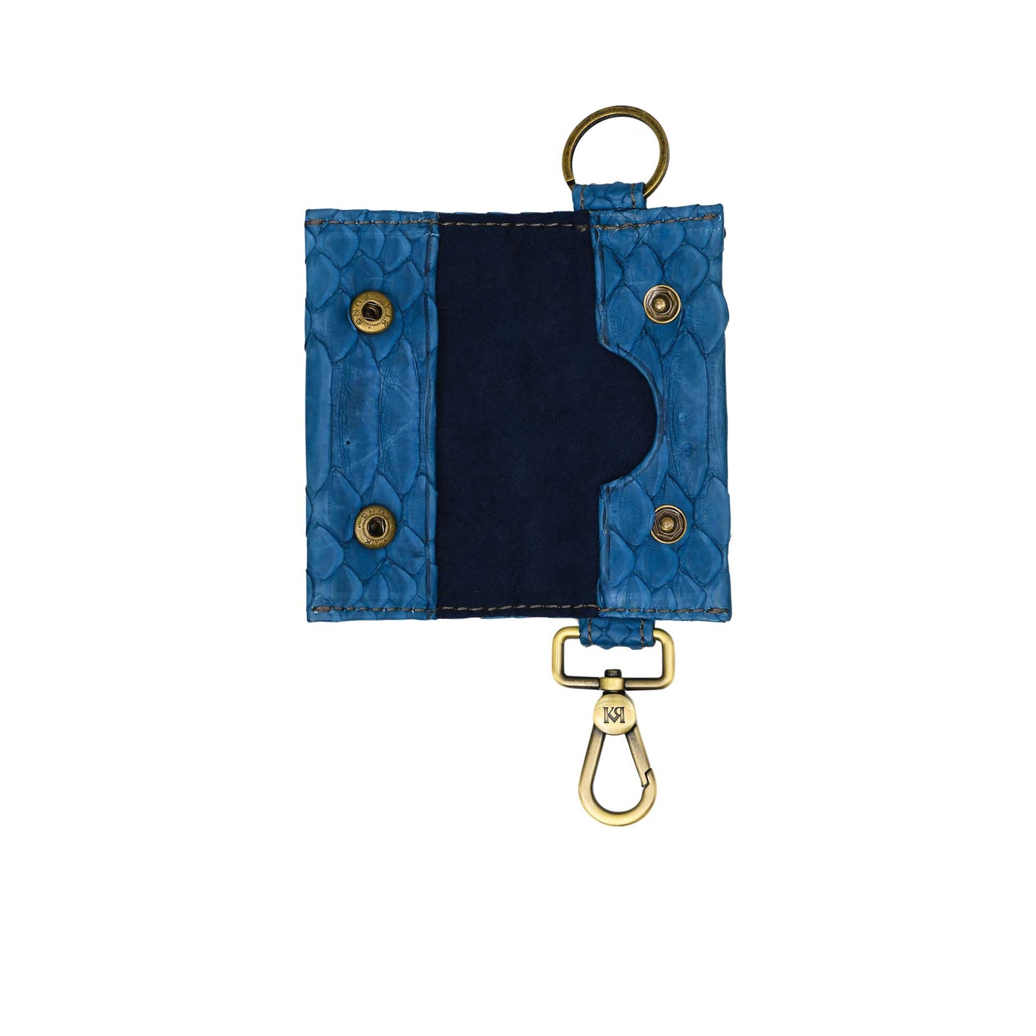 Kyra Women's Blue Leather Key Car Holder Kyra Women's Blue Leather Key Car Holder