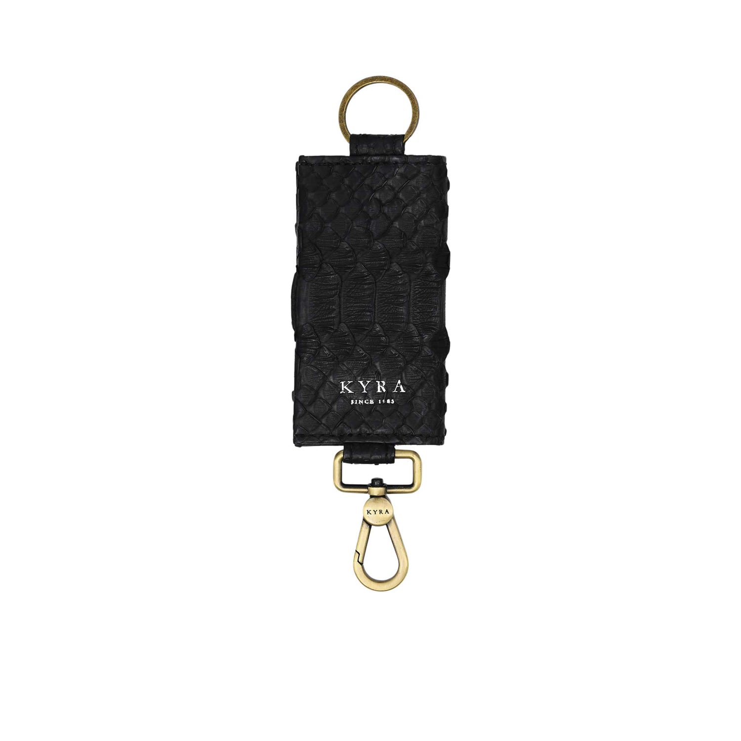 Kyra Women's Black Leather Key Car Holder Kyra Women's Black Leather Key Car Holder