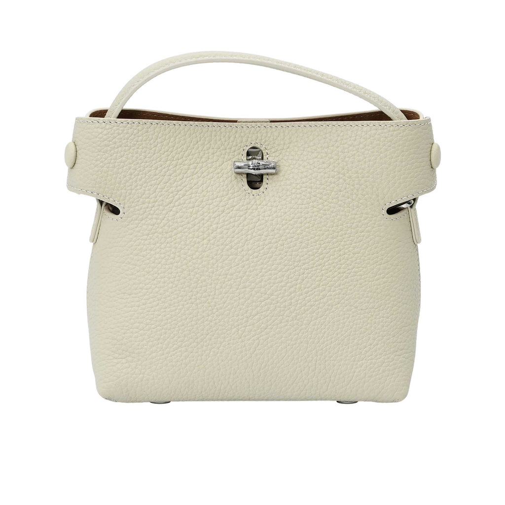 Karisma structured leather top handle bag with metal turn-lock closure