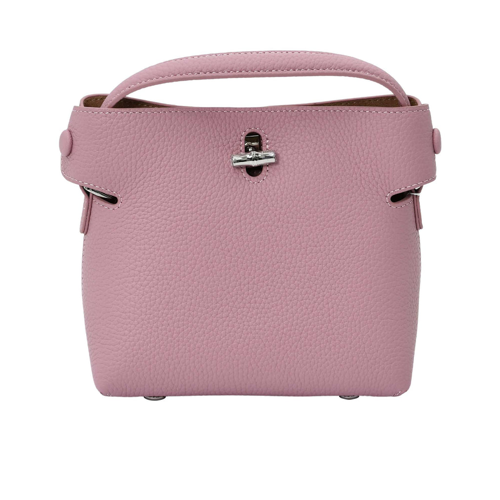 Karisma structured leather top handle bag with metal turn-lock closure