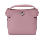 Karisma structured leather top handle bag with metal turn-lock closure