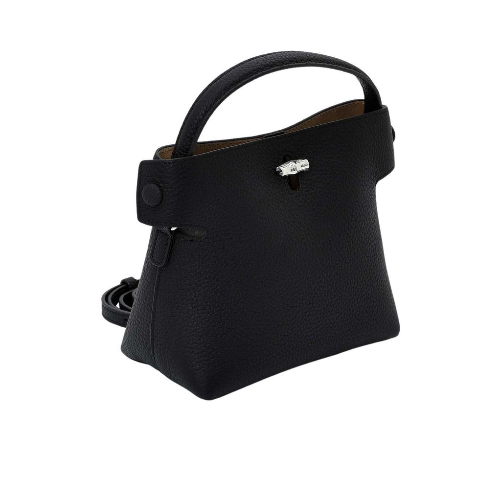 Karisma structured leather top handle bag with metal turn-lock closure