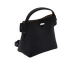 Karisma structured leather top handle bag with metal turn-lock closure