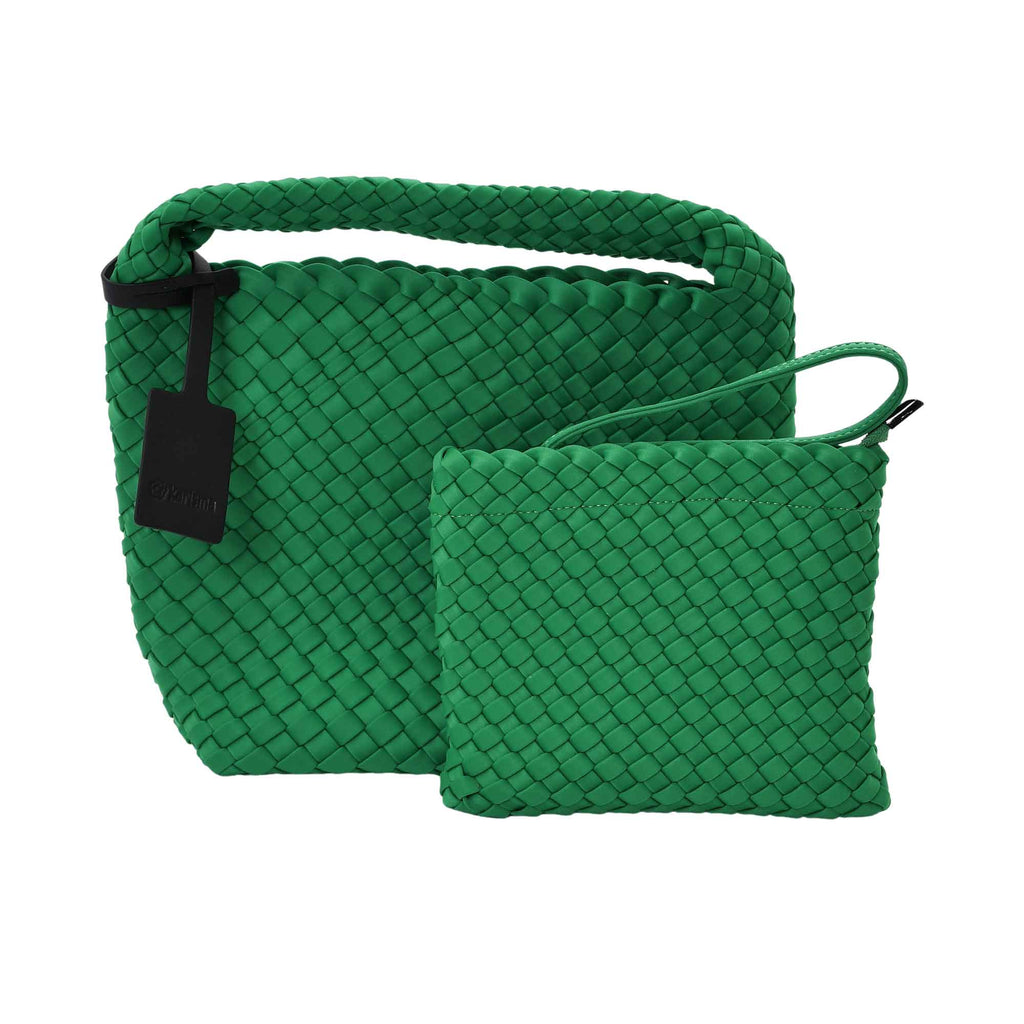Karisma woven lady bag  with top handle and chain strap