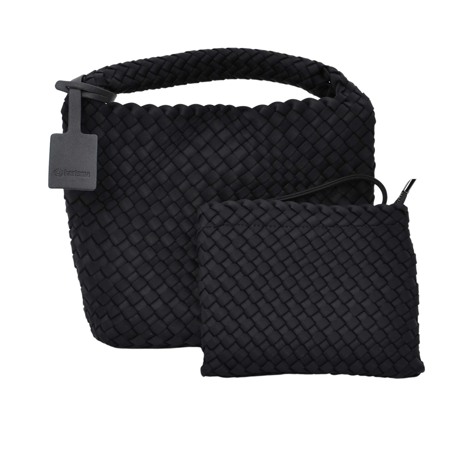 Karisma woven lady bag with top handle and chain strap